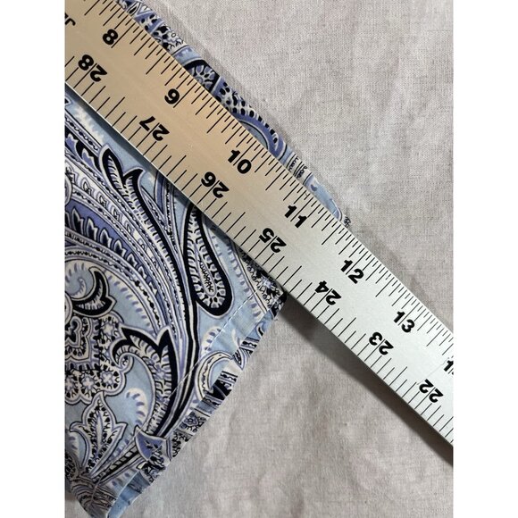 Chaps Classics Women’s Large Short Sleeve Blue Paisley Cotton Blouse - Picture 10 of 10